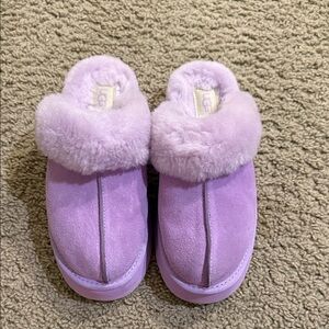 UGG Pastel Lavender Sheepskin Platform Slippers